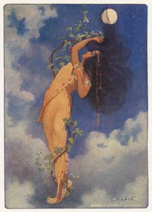 ロングフェロー作『ハイアワサ』の挿絵（カラーリトグラフ） 作： Maria Louise Kirk