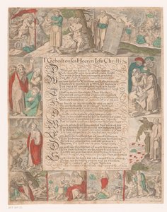 キリストの生涯の場面を描いた書道のテキスト T Prayer Onses Heeren Iesu Christi (オブジェクトのタイトル)
