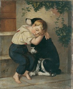 犬を連れた少年 作： Maria Theresia