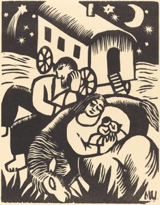 休息するジプシーたち（1918年 作： Maria Uhden