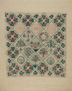 刺繍アップリケキルト 作： Marian Curtis Foster