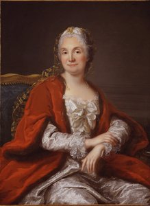 フランスのサロン、マリー・テレーズ・ロデ・ジェフリン - マダム・ジェフリン（1699-1777）の肖像、ロワール、マリアンヌ（1715-1769）作。油彩・キャンバス、1760年頃個人コレクション 作： Marianne Loir