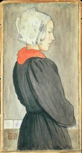 オランダの少女 1899年頃 （水彩・紙 作： Marianne Stokes