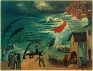 嵐の中の漁師 作： Marianne von Werefkin