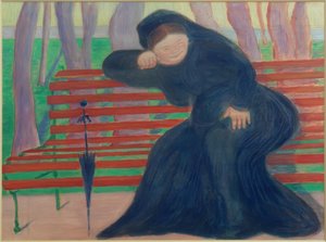 ベンチの上の未亡人 作： Marianne von Werefkin