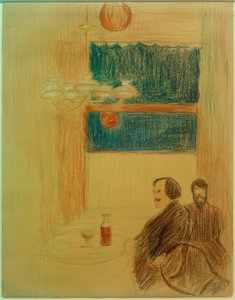 レストランの2人の男性 作： Marianne von Werefkin