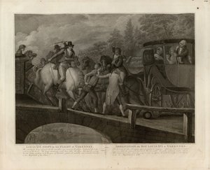 1791年6月22日、ヴァレンヌでのルイ16世とその家族の逮捕、1796年。 作： Mariano Bovi