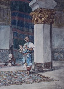 モスクで祈りを捧げる商人 作： Mariano Fortuny y Marsal