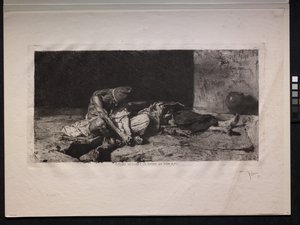 友人の体を見守るアラブ人 作： Mariano Fortuny y Marsal