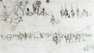 スペイン軍とムーア人のいる風景 作： Mariano Fortuny y Marsal