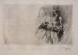 スケッチ (2 つのアラビア人) 作： Mariano Fortuny y Marsal
