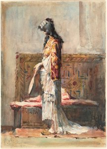 伝統的なドレスを着たモロッコの女性 作： Marià Fortuny