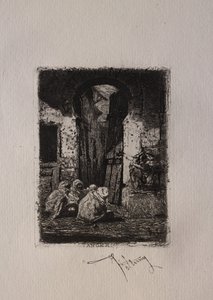 タンジール、座っているアラブ人。 作： Mariano Fortuny y Carbó