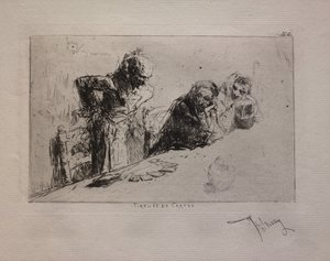 カード引き出し、1867年。 作： Mariano José María Bernardo Fortuny y Carbó