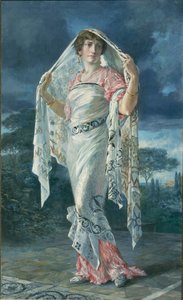 ポンペイのポンペイ衣装を着たアンリエット・フォーチュニーの肖像 作： Mariano Fortuny y Madrazo