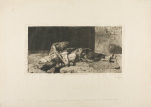 友人の遺体を見守るアラブ人 作： Mariano Fortuny y Marsal