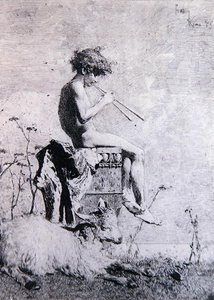 アイディール（エッチング） 作： Mariano José María Bernardo Fortuny y Carbó