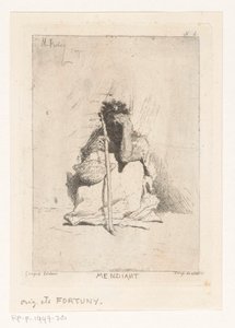 棒で座っている乞食 Mendiant (オブジェクトのタイトル) 作： Mariano José María Bernardo Fortuny y Carbó
