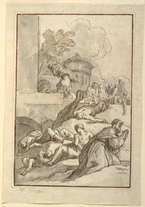 素描、ペスト中の聖人の習作、1790年頃