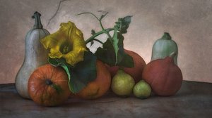 秋の収穫の静物画 作： Marie-anne Stas