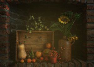 素朴な秋の静物画 作： Marie-anne Stas