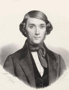 ピアニスト兼作曲家のJean-Henri Ravina 1818-1906の肖像画、1845年頃。 作： Marie Alexandre Menut Alophe