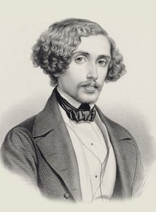 ピアニスト兼作曲家のユリウス・シュルホフ（Julius Schulhoff）1825-1898の肖像、1850年。
