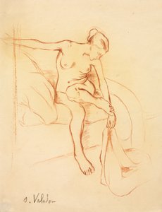 ベッドに座ったヌードの女性、20世紀初頭から3世紀。 作： Marie Clementine (Suzanne) Valadon
