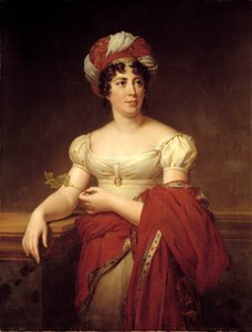 スイスの小説家・随筆家であるシュテル夫人（1766-1817）と呼ばれるシュテル・ホルスタイン男爵夫人ジェルメーヌ・ネッカーの肖像。マリー・エレオノーレ・ゴデフロイデ（1778-1849）による絵画 作： Marie Eleonore Godefroid