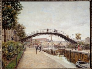 Le canal saint Martin à Paris ファーミン・ジラール(1838-1921)の絵画 19世紀 日。05x0,65 m パリ、カルナヴァレ美術館