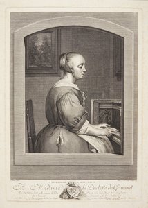 窓越しにハープシコードを演奏するオランダ人女性 作： Marie Louise Adélaïde Boizot
