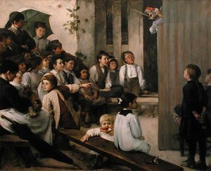 村のギニョール」（油彩・キャンバス） 作： Marie Mrs Dujardin Beaumetz Petiet