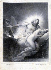 ジュピターとセメレ。1826年、クーパン・ド・クープリによるリトグラフ。 作： Marie Philippe Coupin de la Couperin