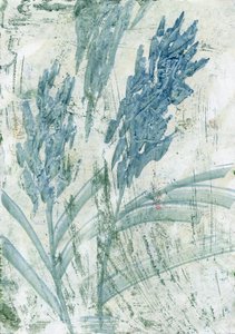 水色の花、2022年（油彩、紙） 作： Marina Falco