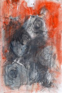 バラ、2022年（油彩、木炭、紙） 作： Marina Falco
