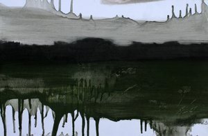 見えない風景》2023年（油彩、木炭、紙） 作： Marina Falco