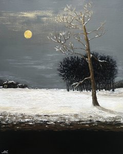 黄金の月が輝く冬の夜 作： Marina Kozyr