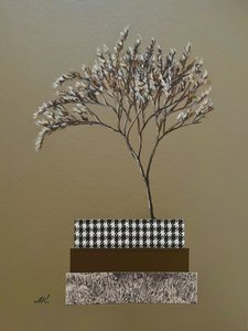 モダンなハウンドトゥース柄の花柄 作： Marina Kozyr