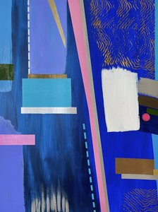 鮮やかな青の幾何学模様 作： Marina Kozyr