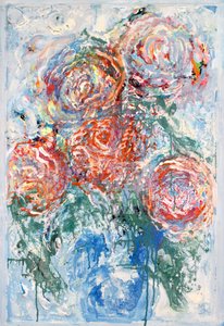 鮮やかな花の抽象画 作： 