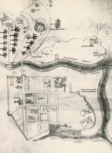 エルサレムの地図（「十字架の信仰者の秘密の書」（Liber Secretorum Fidelium Crucis）より