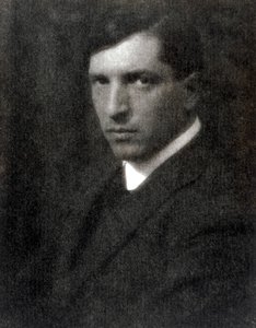 画家ピエトロ・マルシグの半身像（1923年11月28日）（モノクロ写真 作： Mario Castagneri