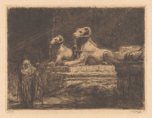 エジプトの神殿警備員 作： Marius Bauer (signed by artist)