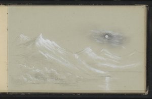 雪に覆われた山頂のある風景 作： Marius Bauer