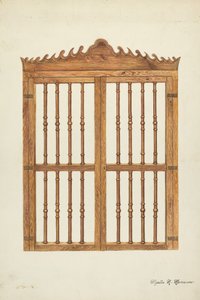 木製のグリルドア、c。 1937年。