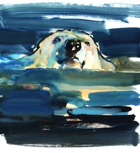 Arctic Swim、2016年（水彩、紙） 作： Mark Adlington