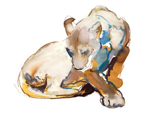 ネコの絵の具（獅子）、2020年 作： Mark Adlington