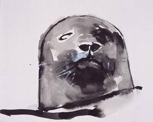 ウエストコーブのアザラシ（紙にインクとガッシュ） 作： Mark Adlington
