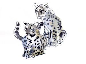 母と息子（アラビアのヒョウ）、2008 作： Mark Adlington