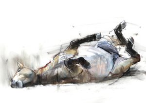 ローリングローリングローリング、2011年（木炭、コンテ、パステル紙） 作： Mark Adlington